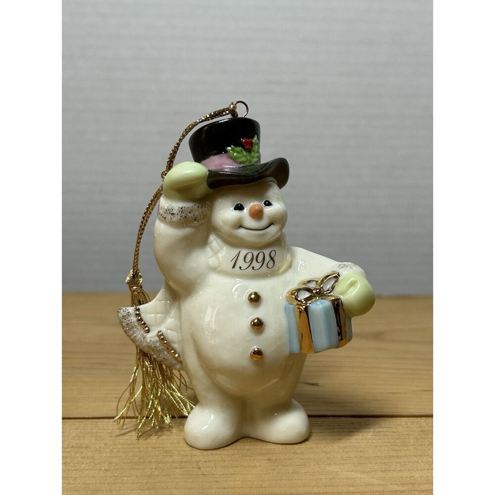 Lenox A Frosty Morning 1998 Annual Snowman Ornament & COA